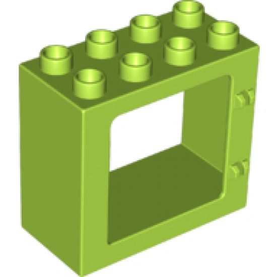 Duplo, Building Door / Window Frame 2 x 4 x 3 Flat Front Surface, Completely Open Back