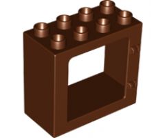 Duplo, Building Door / Window Frame 2 x 4 x 3 Flat Front Surface, Completely Open Back