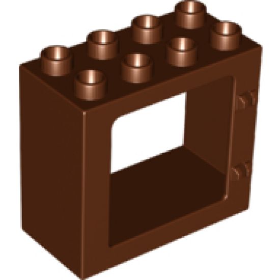 Duplo, Building Door / Window Frame 2 x 4 x 3 Flat Front Surface, Completely Open Back