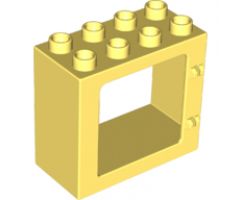 Duplo, Building Door / Window Frame 2 x 4 x 3 Flat Front Surface, Completely Open Back
