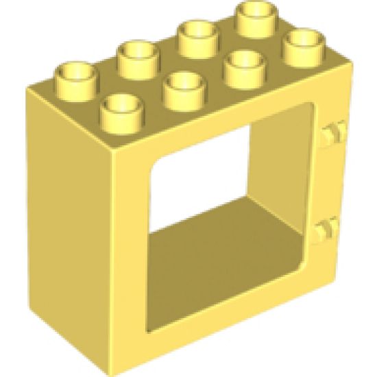 Duplo, Building Door / Window Frame 2 x 4 x 3 Flat Front Surface, Completely Open Back