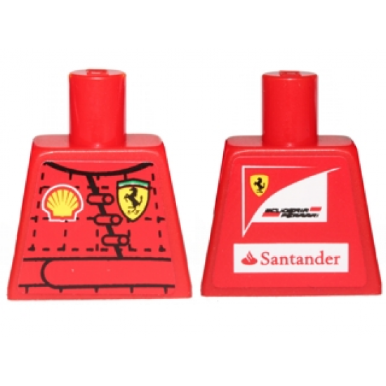 Torso Racers Ferrari/Shell Logo Front, Scuderia Ferrari, Santander Logo Back Pattern (Stickers)