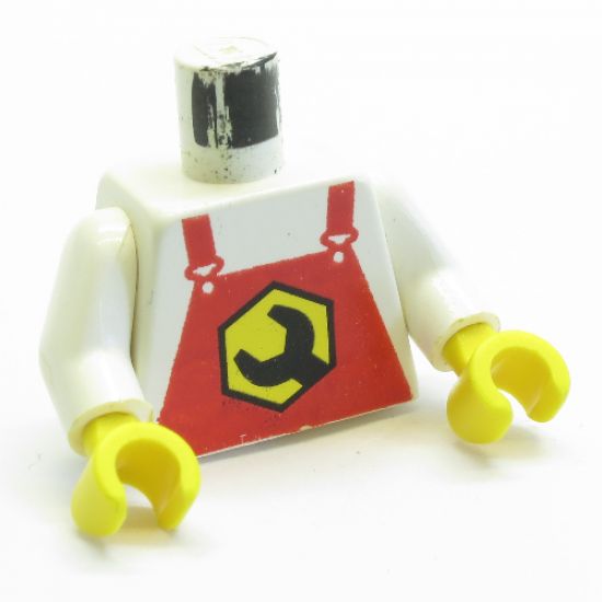 Torso Wrench Logo on Red Overalls Pattern / White Arms / Yellow Hands