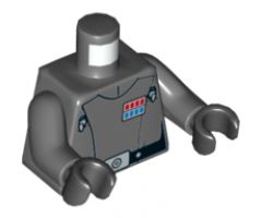 Torso SW Imperial Officer 14 (Colonel) Pattern / Dark Bluish Gray Arms / Black Hands