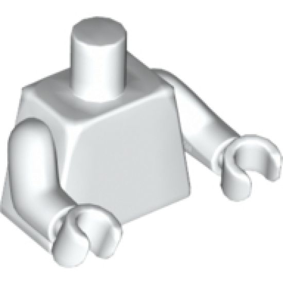 Torso SW Mandalorian Armor Plates Pattern (White Boba Fett Concept Design) / White Arms / White Hands