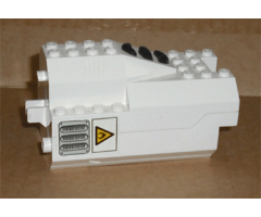 Electric, Light & Sound Rocket Engine, Battery Box with White Cover with Yellow Triangle and Vents Pattern both sides (Stickers) - Set 6456
