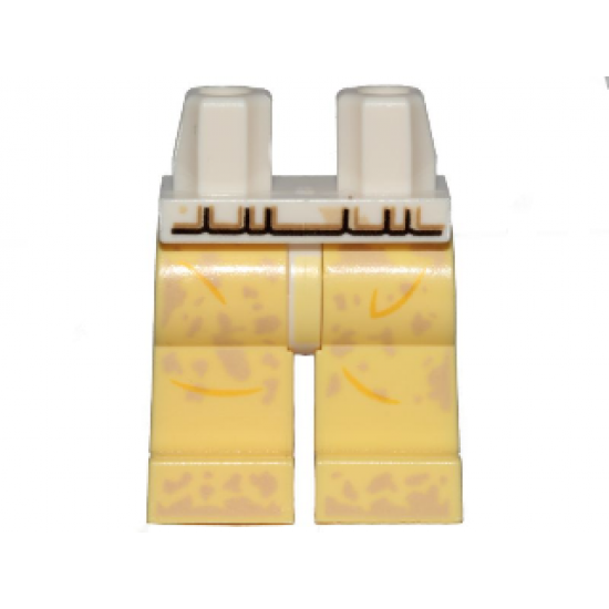 Hips and Bright Light Yellow Legs with Creased and Dust Stains Pattern
