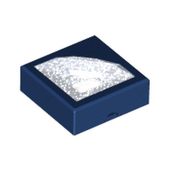 Tile, Modified 1 x 1 x 2/3 with Groove with Raised Satin White Diamond Pattern