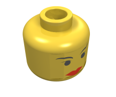 Minifigure, Head Female with Red Lips Wide, Small Black Eyes, Thin Eyebrows Pattern (SW Padme) - Blocked Open Stud