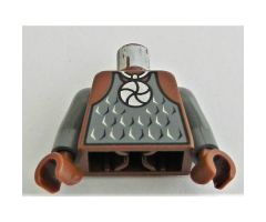 Torso Castle Knights Kingdom II with Amulet and Vest Pattern / Dark Bluish Gray Arms / Reddish Brown Hands