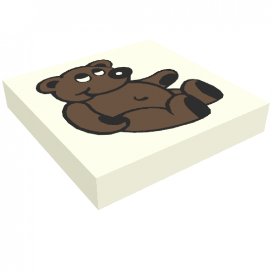 Tile 2 x 2 with Fabuland Bear Pattern