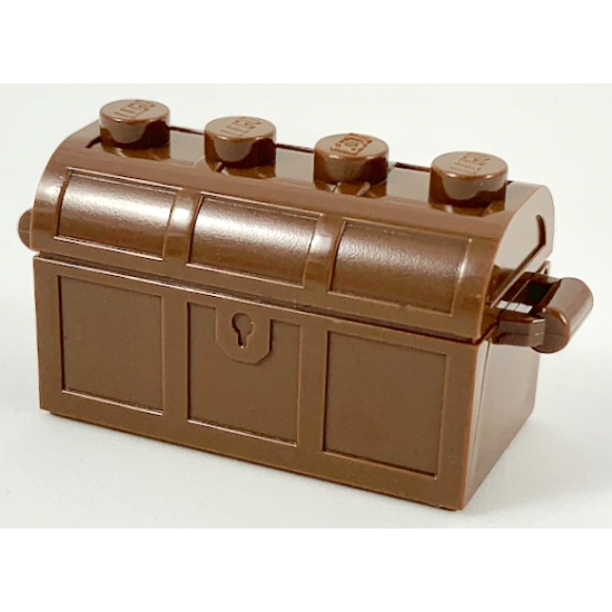 Container Treasure Chest Bottom - Slots in Back with Same Color Container, Treasure Chest Lid - Thick Hinge (4738a / 4739a)