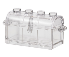 Container Treasure Chest Bottom - Slots in Back with Same Color Container, Treasure Chest Lid - Thick Hinge (4738a / 4739a)