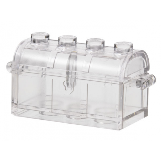 Container Treasure Chest Bottom - Slots in Back with Same Color Container, Treasure Chest Lid - Thick Hinge (4738a / 4739a)