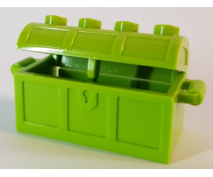 Container Treasure Chest Bottom - Slots in Back with Same Color Container, Treasure Chest Lid - Thick Hinge (4738a / 4739a)
