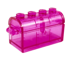Container Treasure Chest Bottom - Slots in Back with Same Color Container, Treasure Chest Lid - Thick Hinge (4738a / 4739a)