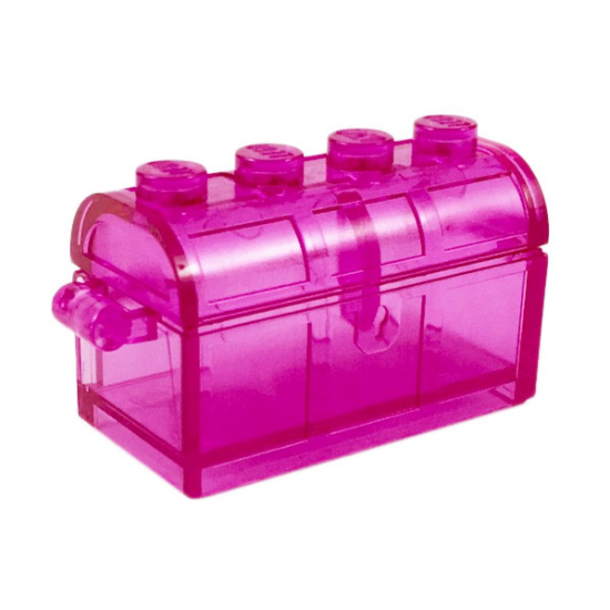 Container Treasure Chest Bottom - Slots in Back with Same Color Container, Treasure Chest Lid - Thick Hinge (4738a / 4739a)