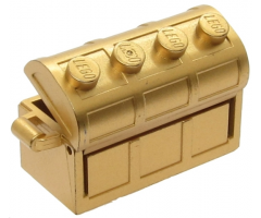 Container Treasure Chest Bottom - Slots in Back with Same Color Container, Treasure Chest Lid - Thick Hinge (4738a / 4739a)