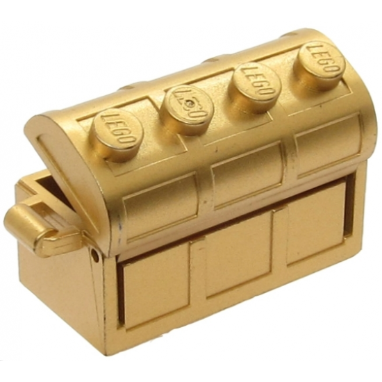 Container Treasure Chest Bottom - Slots in Back with Same Color Container, Treasure Chest Lid - Thick Hinge (4738a / 4739a)
