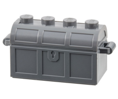 Container Treasure Chest Bottom - Slots in Back with Same Color Container, Treasure Chest Lid - Thick Hinge (4738a / 4739a)