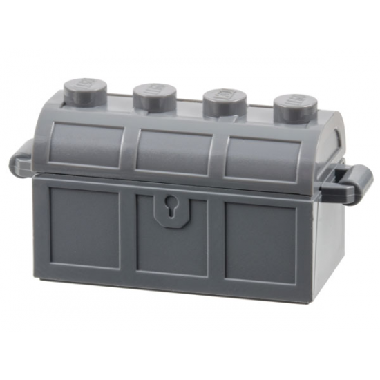 Container Treasure Chest Bottom - Slots in Back with Same Color Container, Treasure Chest Lid - Thick Hinge (4738a / 4739a)