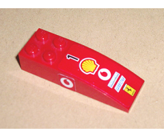 Slope, Curved 6 x 2 with Number 1 and Shell Logo on Top, Vodafone Logo on Both Sides Pattern (Stickers) - Sets 8362 / 8375 / 8654