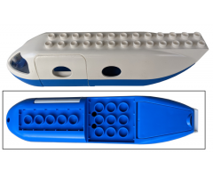 Duplo, Aircraft Airplane Jetliner Fuselage with Blue Base and Cargo Door