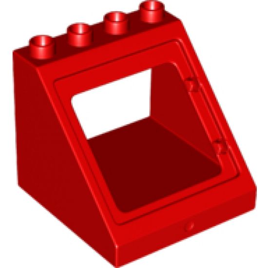 Duplo, Building Roof Sloped 4 x 4 x 3 with Window Opening