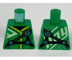 Torso Robe with Lime Hems, Black Straps Pattern