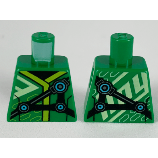 Torso Robe with Lime Hems, Black Straps Pattern