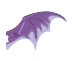 Animal, Body Part Dragon Wing 19 x 11 with Marbled Trans-Purple Trailing Edge Pattern