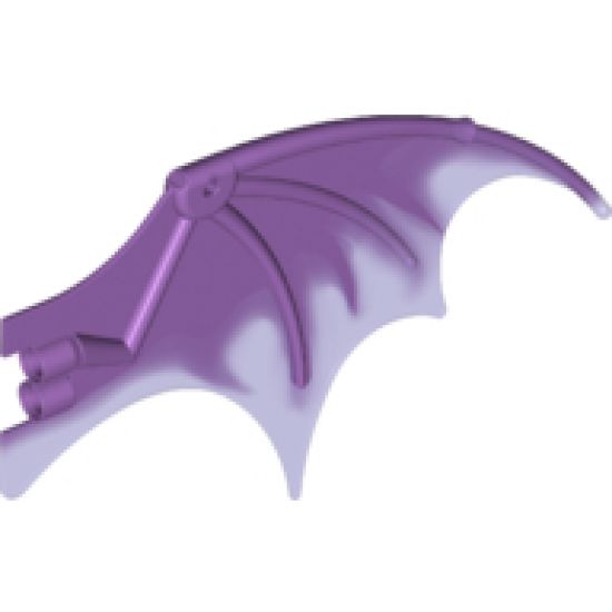 Animal, Body Part Dragon Wing 19 x 11 with Marbled Trans-Purple Trailing Edge Pattern