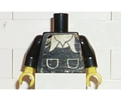 Torso Town Vest with Pockets, White Shirt Collar Pattern (Sticker) / Black Arms / Yellow Hands
