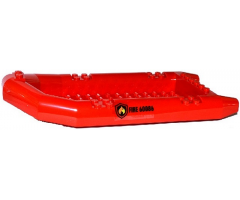 Boat Rubber Raft, Large with 'FIRE 60086' and Fire Logo Pattern on Both Sides (Stickers) - Set 60086