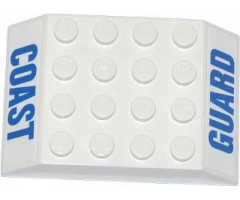 Slope 45 6 x 4 Double with Blue 'COAST' and 'GUARD' Pattern (Stickers) - Set 60015