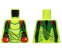 Torso Ninjago Snake with Dark Green Straps and Red Vials Pattern (Spitta)