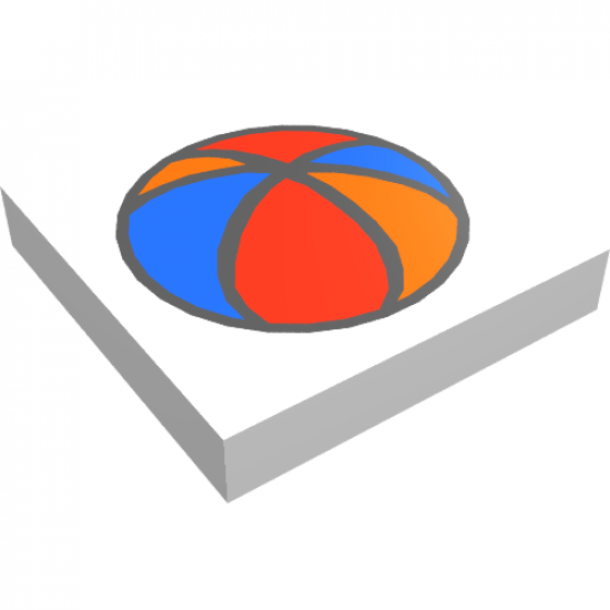 Tile 2 x 2 with Fabuland Ball Pattern
