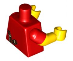 Torso Simpsons Plain with Slingshot Pattern / Yellow Arms with Red Short Sleeves Pattern / Yellow Hands
