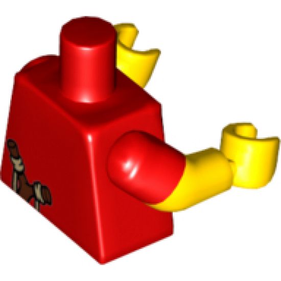 Torso Simpsons Plain with Slingshot Pattern / Yellow Arms with Red Short Sleeves Pattern / Yellow Hands