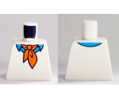 Torso Sweater with Dark Azure Shirt with Collar and Orange Ascot Tie Pattern (Fred)