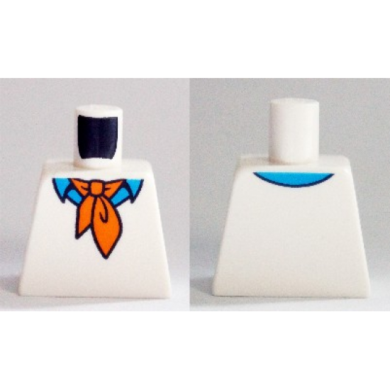 Torso Sweater with Dark Azure Shirt with Collar and Orange Ascot Tie Pattern (Fred)