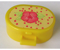 Scala Utensil Oval Case with Pink Flower and Red Dots on Light Yellow Pattern (Sticker) - Sets 3118 / 3204 / 3210