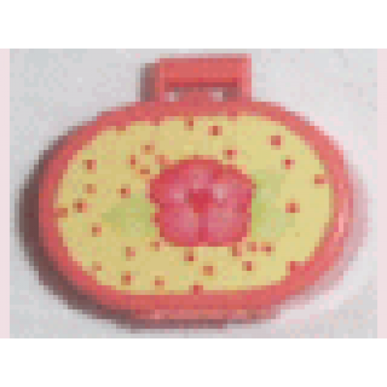 Scala Utensil Oval Case with Pink Flower and Red Dots on Light Yellow Pattern (Sticker) - Sets 3118 / 3204 / 3210