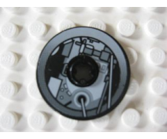 Technic, Disk 3 x 3 with Machinery Pattern 4 (Sticker) - Set 4504