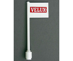Flag on Flagpole, Straight with 'VELUX' Pattern on Both Sides (Stickers) - Set 1854