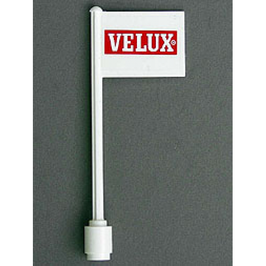 Flag on Flagpole, Straight with 'VELUX' Pattern on Both Sides (Stickers) - Set 1854