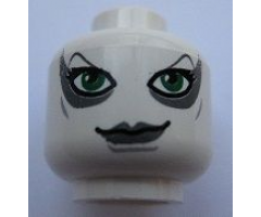 Minifigure, Head Female SW Aurra Sing, Large Green Eyes and Gray Lips Pattern - Blocked Open Stud
