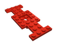 Vehicle, Base 4 x 10 x 2/3 with 2 x 2 Recessed Center with Center Hole (First Version)