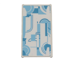 Glass for Window 1 x 4 x 6 with SW Cloud City Light Blue and Blue Curved Stripes and Semicircles Wall Ornament Pattern (Sticker) - Set 75222