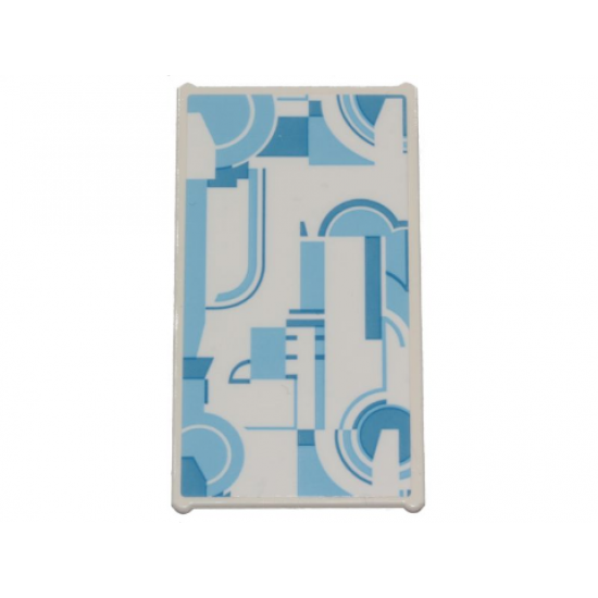 Glass for Window 1 x 4 x 6 with SW Cloud City Light Blue and Blue Curved Stripes and Semicircles Wall Ornament Pattern (Sticker) - Set 75222